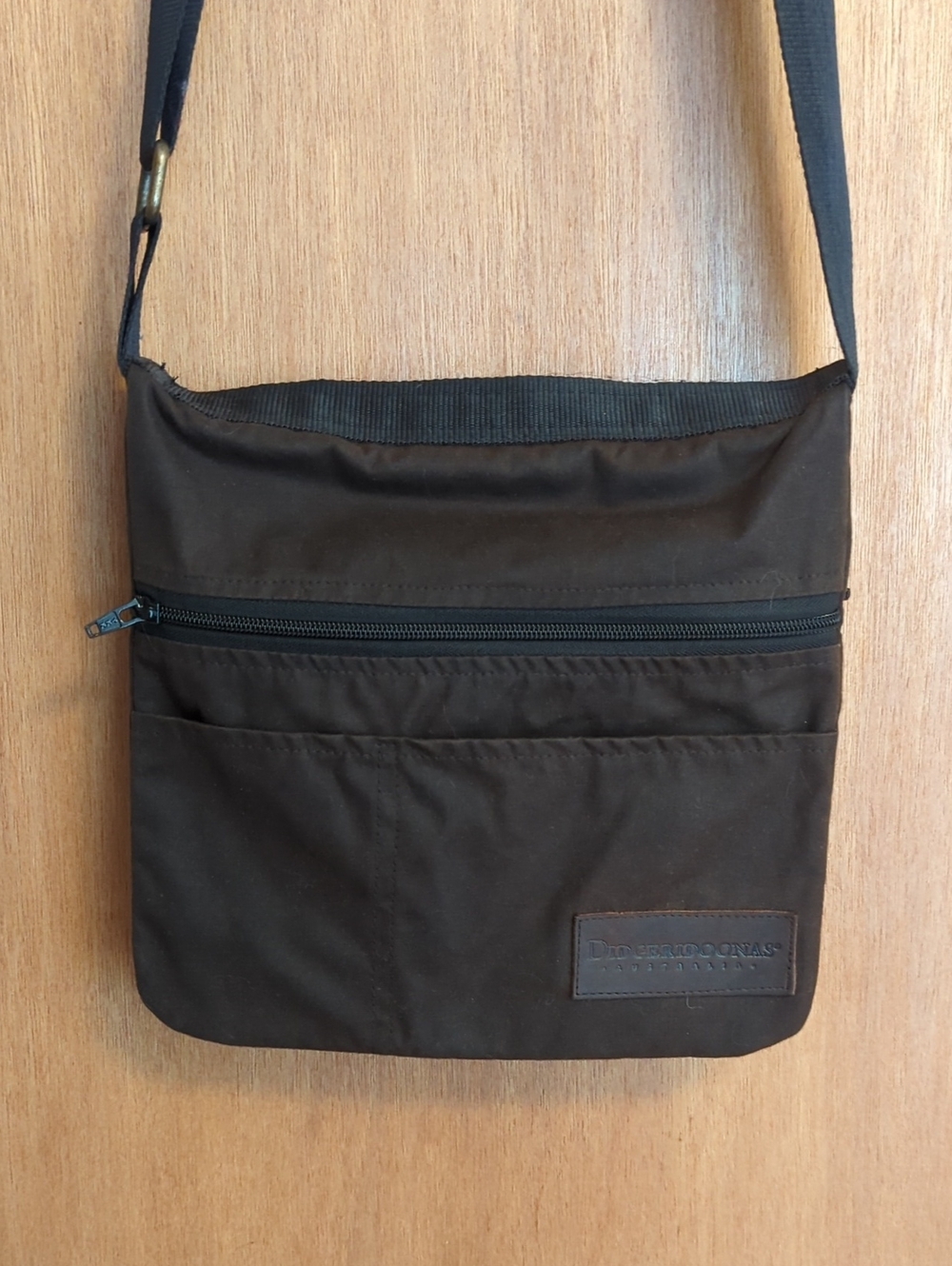 Compact Brown Crossbody Travel Bag with Front Pockets